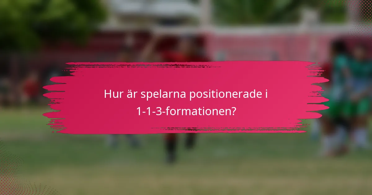 Hur är spelarna positionerade i 1-1-3-formationen?