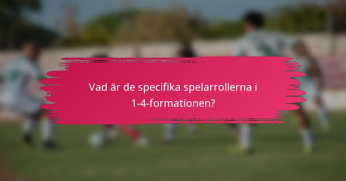 Vad är de specifika spelarrollerna i 1-4-formationen?