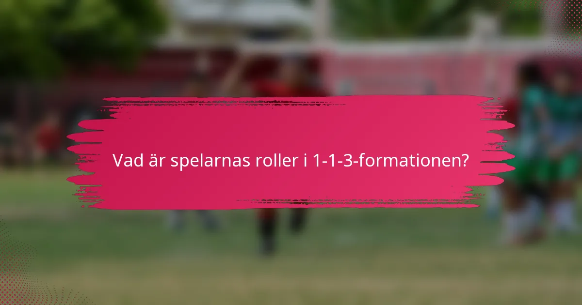 Vad är spelarnas roller i 1-1-3-formationen?