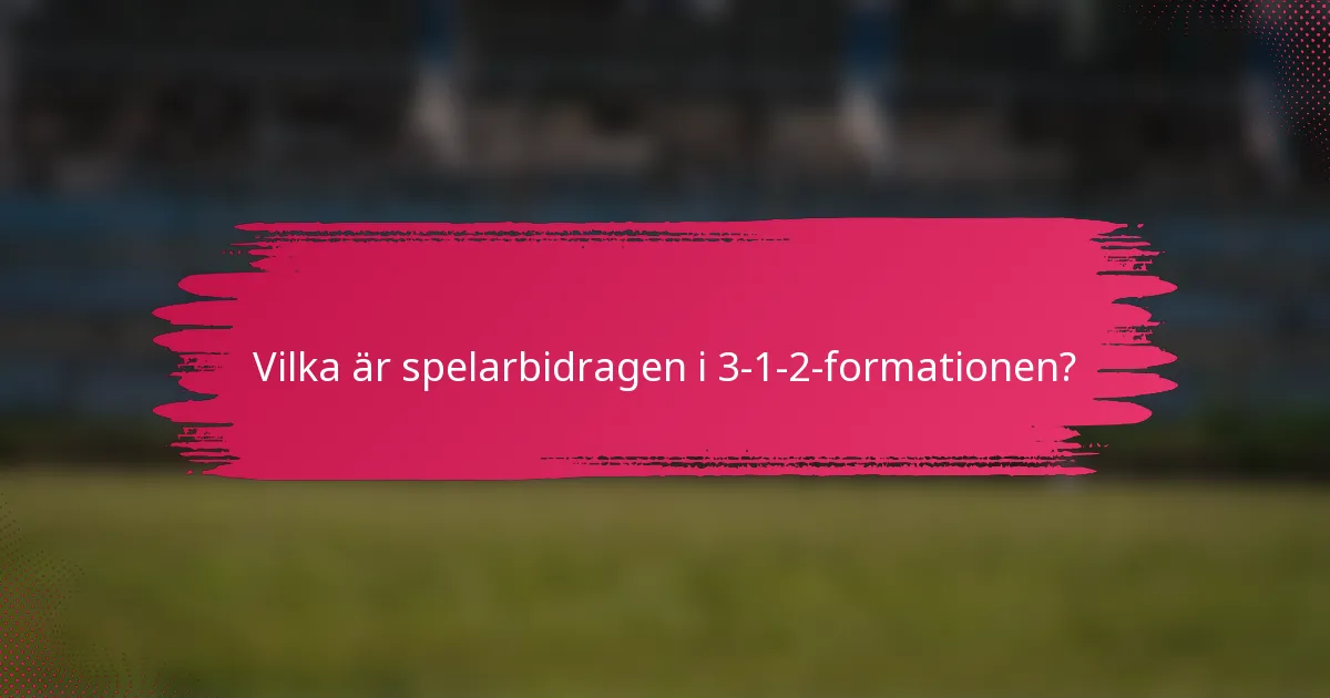 Vilka är spelarbidragen i 3-1-2-formationen?