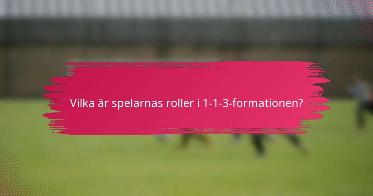 Vilka är spelarnas roller i 1-1-3-formationen?