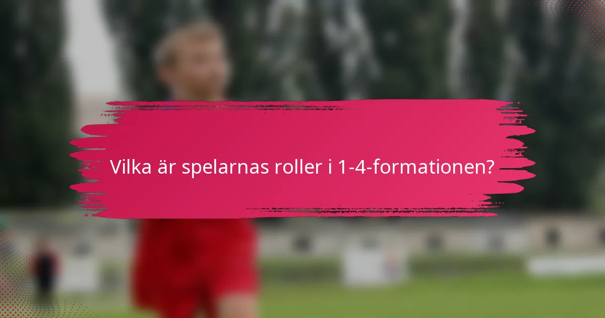Vilka är spelarnas roller i 1-4-formationen?